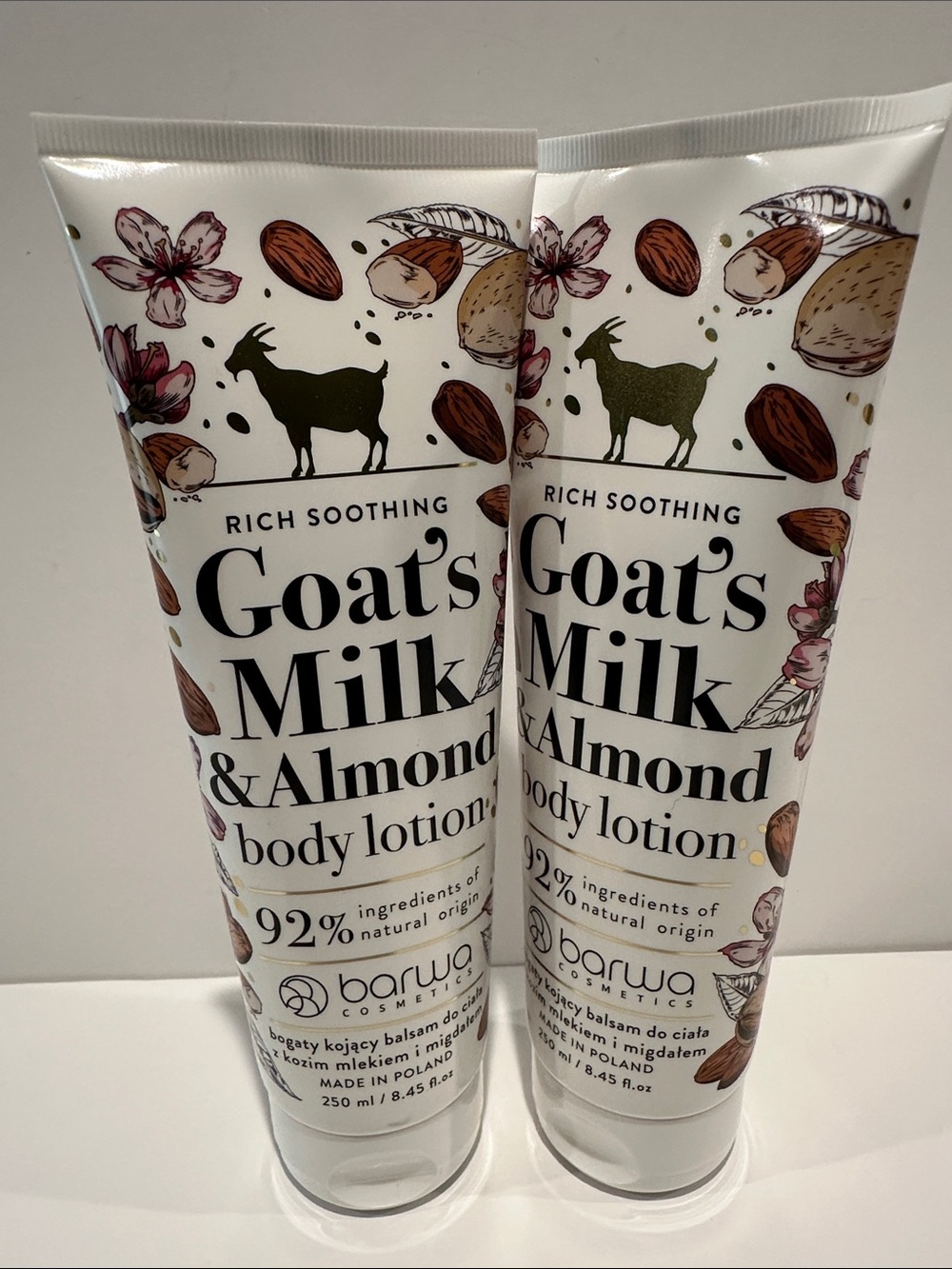 BARWA GOAT’s Milk & Almond Rich and soothing Body Lotion (2) Set.
